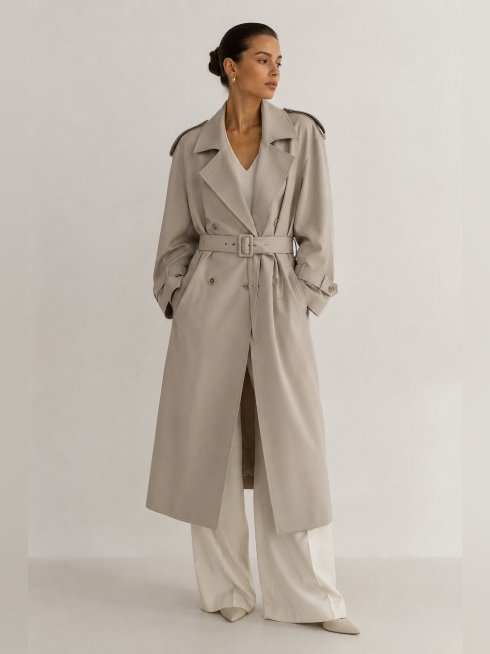 Vintage Luba Paris  Double Breasted Trench Coat Belted